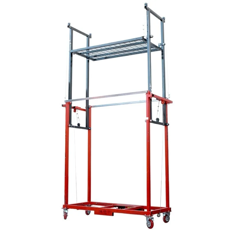 Small Mobile Lifting Platform Electric Foldable Scaffolding With Remote Control For Home Use And Light Construction Projects