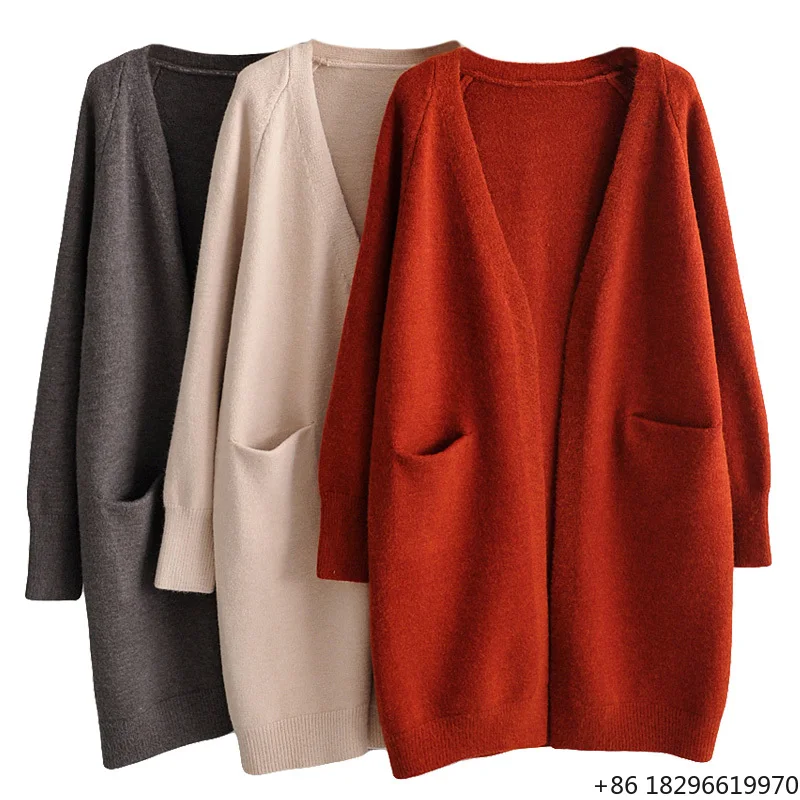 hot-sales-women's-languid-style-pure-color-oversize-knit-cardigan-sweater-warm-autumn-winter-long-jumper