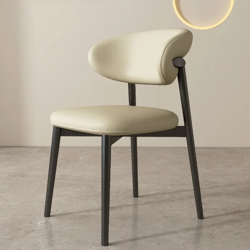 

Modern solid wood dining chair Nordic light luxury designer simple log cafe