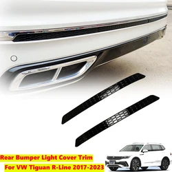 Honeycomb Style ABS Glossy Black Rear Bumper Fog Light Lamp Cover Trims for VW Tiguan R-Line 2017- 2022 2023 Auto Accessories