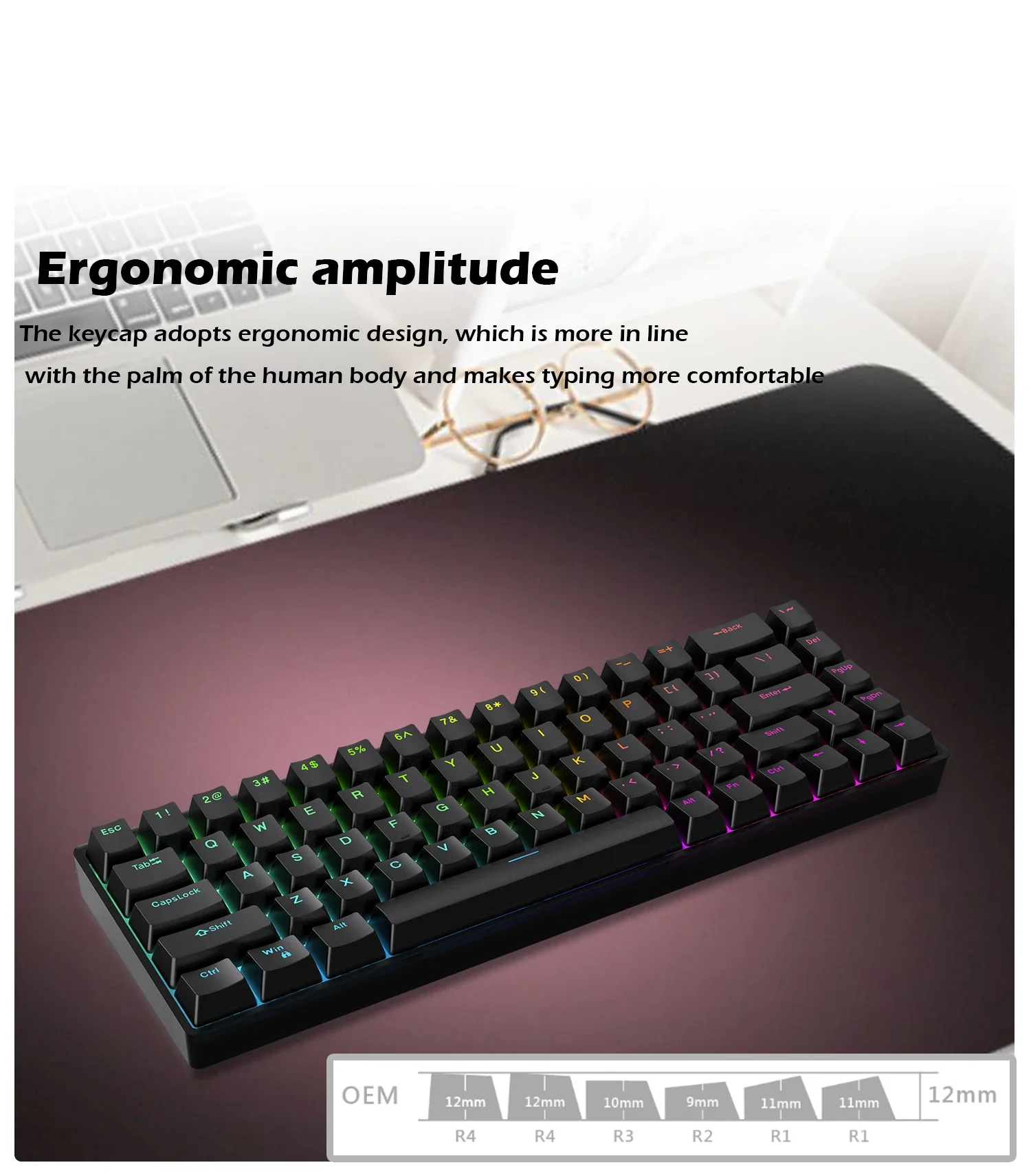 Imagem -06 - Teclado Mecânico Eixo Magnético Swappable Wired 8k Return Rate Custom Key Range Electronic Sports Presente de Natal Raven68