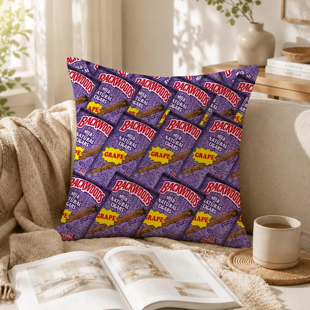 Logo B-Backwoods Smokes Cushion Cover Organic Linen Square Pillow Case Naturally Durable Hypoallergenic Gentle On Sensitive Skin