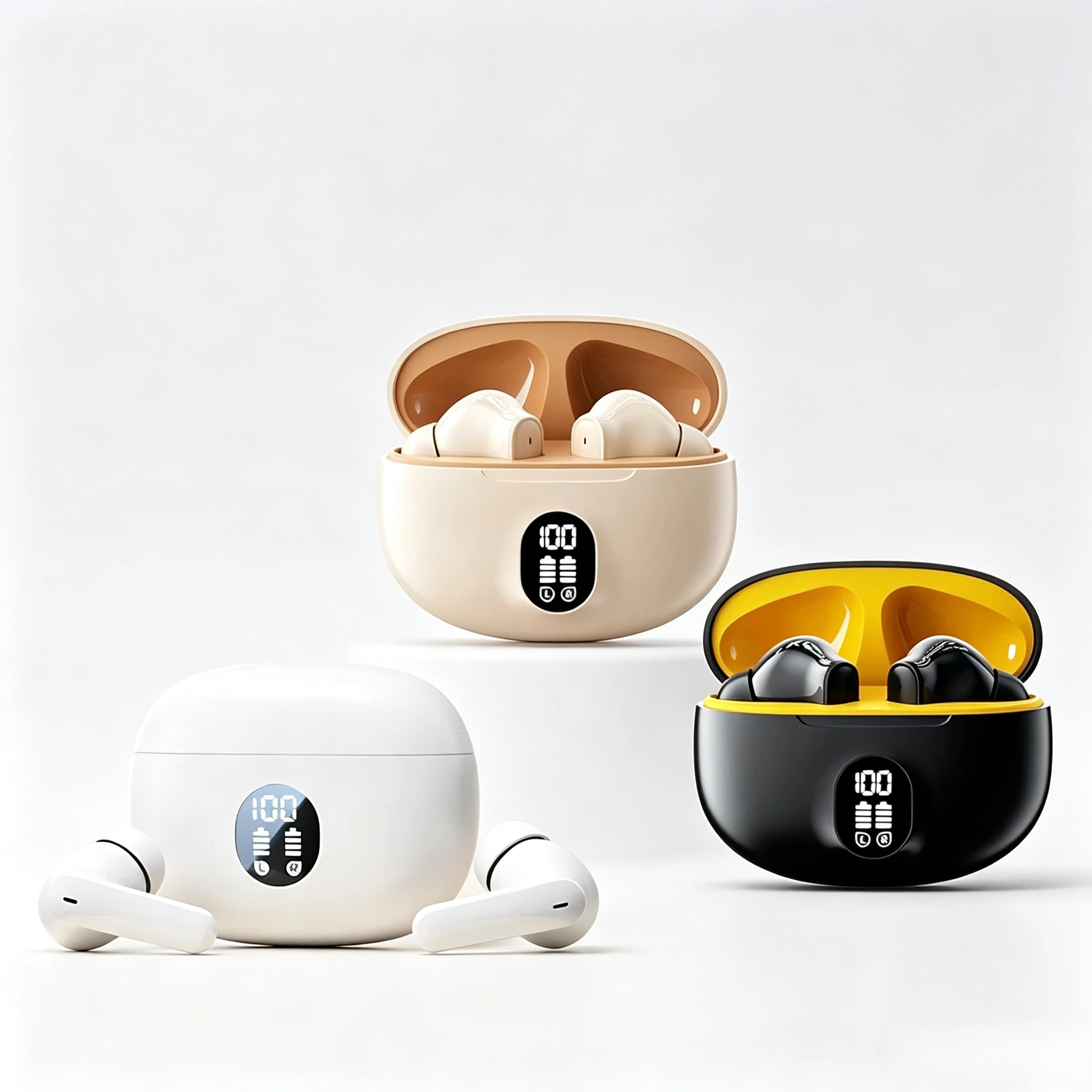 Lightweight Slim Mini Bluetooth Earbuds with Noise Reduction All-Day Battery Integrated Mic for Clear Calls and Music Playback