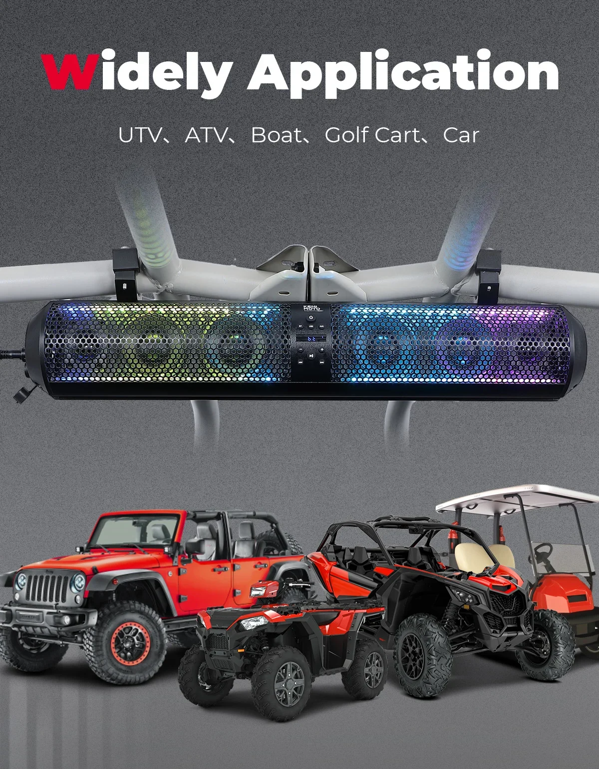 UTV Bluetooth Remote Control Speakers 1.56-2.25