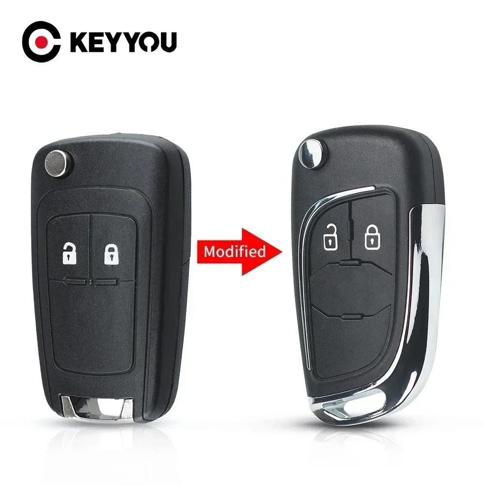 KEYYOU 2PCS New For Chevrolet Cruze for OPEL Insignia Astra Zafira Mokka Agila Corsa Meriva Signum Tigra Mando Modified Car Key