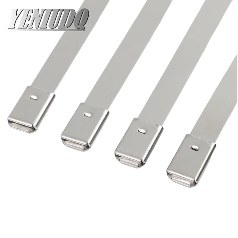 

10pcs Stainless Steel Cable Twist Tie Multi-Purpose Locking Cable Metal Tie 10mm Lock Metal Zip-Exhaust Wrap Coated Cable Tie