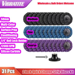 31 Pcs 2 Inch Quick Change Easy Strip Discs for Drills Die Grinder with1/4