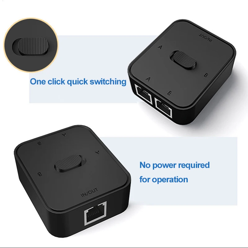 2ポートギガビットネットワークスイッチRJ45スイッチネットワークスプリッターケーブルエクステンダー1000mbpsセレクターパワーフリー2ウェイアダプターコネクター