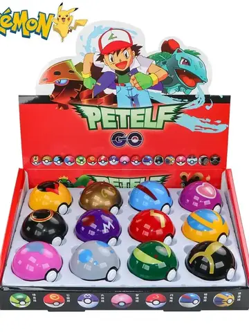 12Pcs Pokemon Figure Pokeball Toys Pikachu Charmander Anime Figure Kawaii Doll Collect Accessories Kids Birthday Gifts Ornament