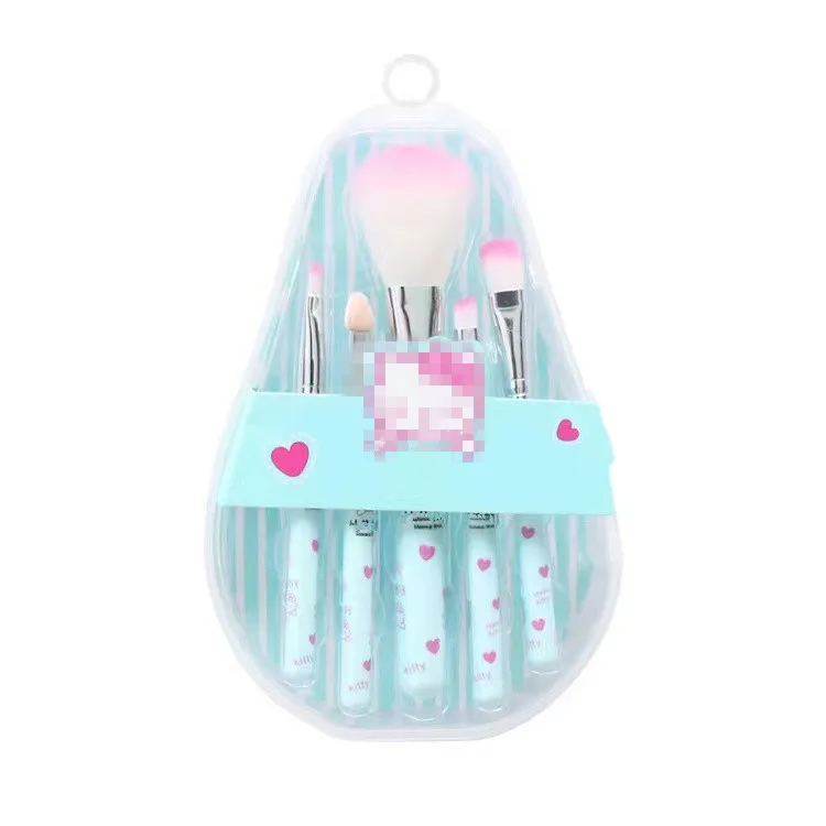 Hello Kitty Makeup Brush Set Anime Fashion Jewelry Blush Eyebrow Lip Eyeshadow Brush Beauty Tools Girls Gift With Box