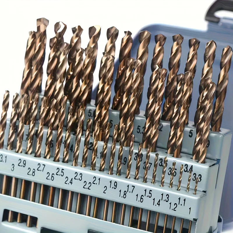 51-teiliges Mikro-Kobalt-Bohrerset, Gerade Schaftbohrer aus HSS-Co für Kupfer, Gusseisen & Aluminium DIY-Bearbeitung mit Koffer – Detail 3