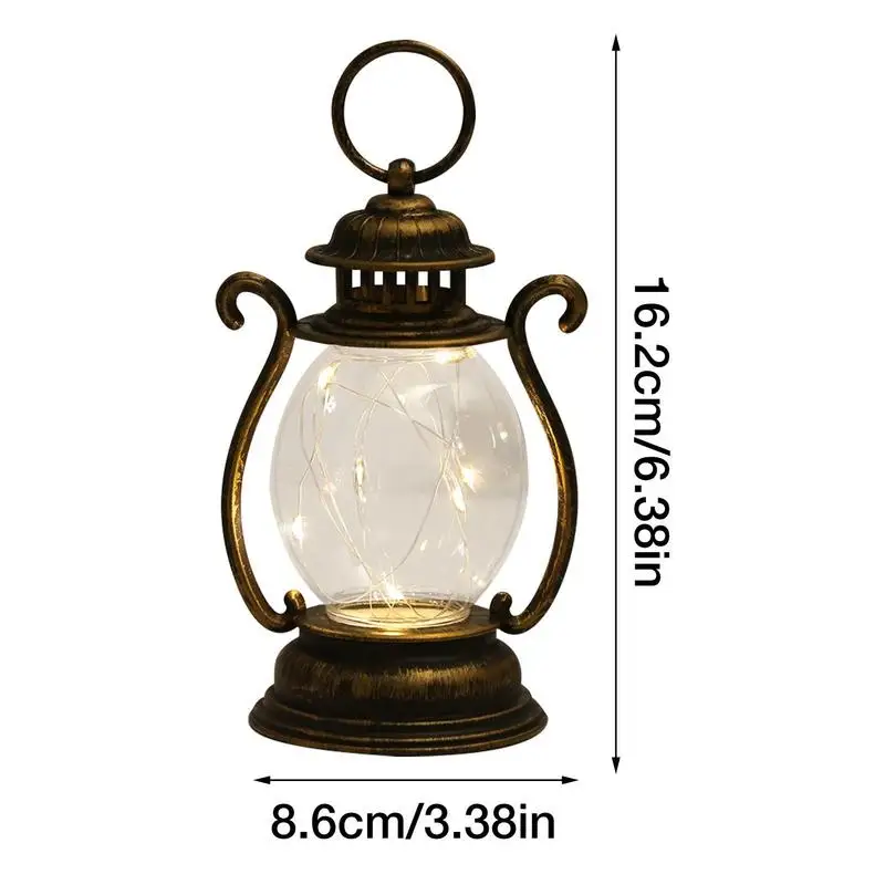 New Retro Lantern Hanging Lantern Battery Operated Rustic Lantern Antique Outdoor Lamp Portable Solar Candle Light Flickering