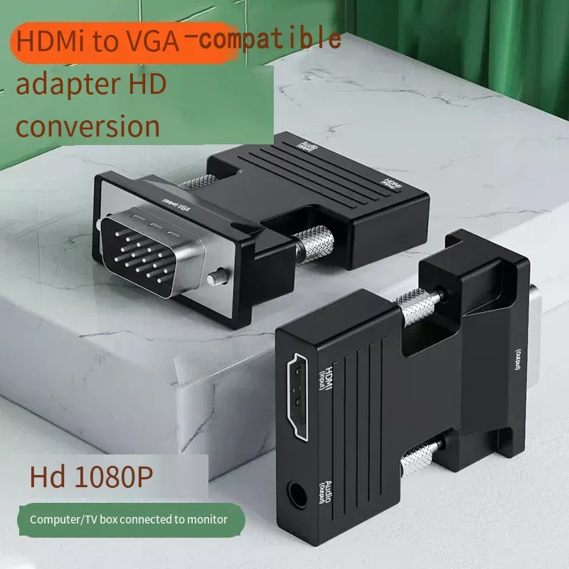 Conversor fêmea para VGA com cabo de áudio de 3,5 mm para monitor de projetor PS4 PC e laptop para experiência de visualização aprimorada