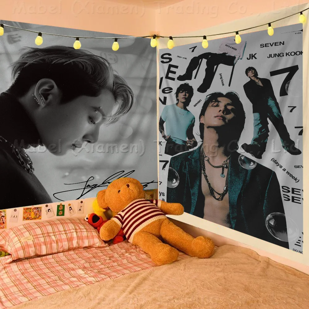 Jung Kook Poster KPOP Printed Large Flag Art Science Fiction Room Home Decor Decor Banner