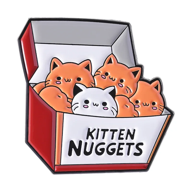 

Kittens Nuggets Brooch Enamel Pins Cartoon Cute Cat Animal Brooch Clothes Lapel Badge Backpack Jewelry Gift for Cat Lover Friend