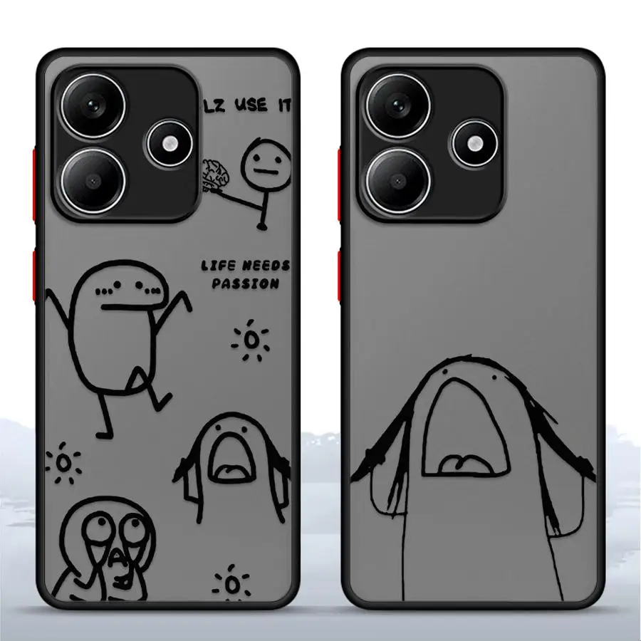 Casing untuk Xiaomi Redmi A4 9 10 14C 12C A1 A2 Plus 13C K40 Pro Penutup Belakang Ponsel Seni Lucu Menarik