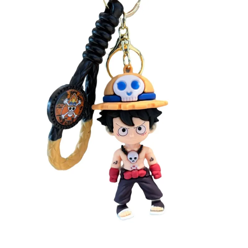 New cartoon woven one piece key chain Luffy doll key ring pendant key chain couple children's gifts