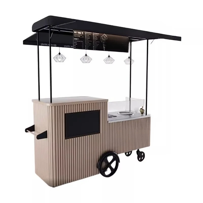 Scenic mobile snack cart, outdoor food cart, shopping mall promotion wine stall promotion ice cream sales cart