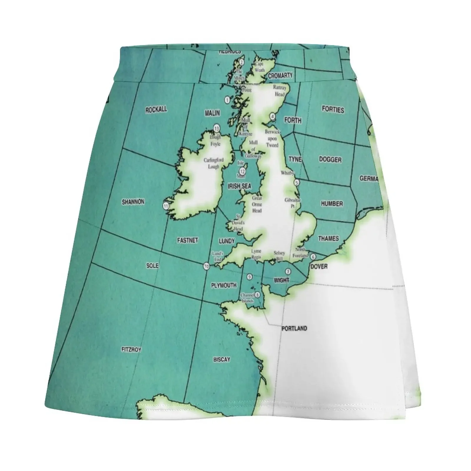 UK Shipping Forecast Map Mini Skirt korean style clothing korean style skirt dress women summer