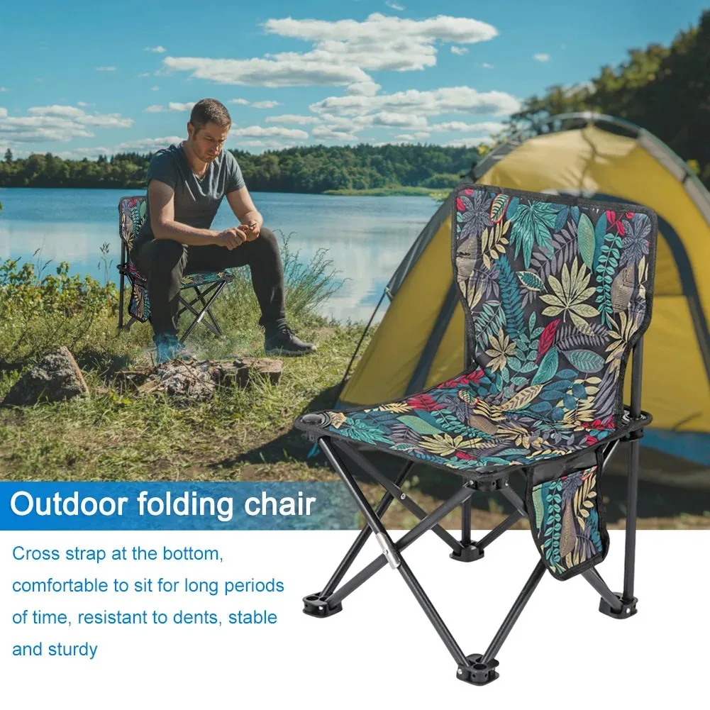 Camping Folding Chair Fishing Chair with Carrying Bag &Armrest Foldable Portable Camping Chair Heavy Duty for Travelling outdoor image 3