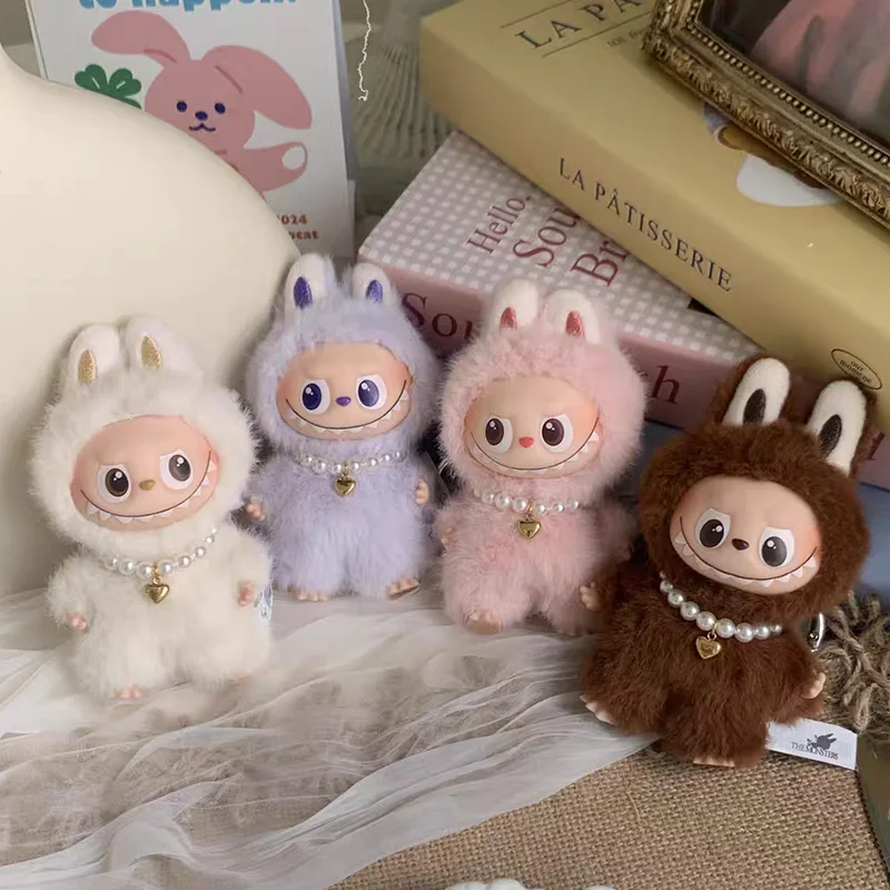 Pearl Collar Necklace For 10.5cm Labubu V4 Doll Clothes Outfit Accessories Ropa Labubu