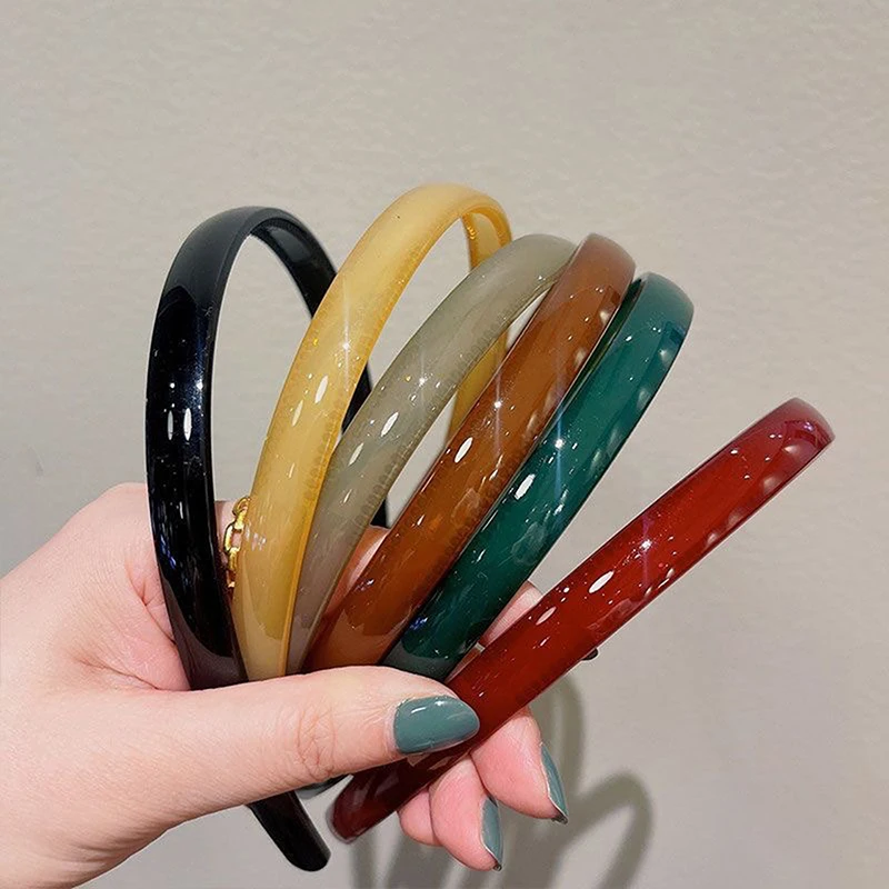 Plastic Translucent Colorful Hair Hoop Fashion Simple Head Band Non-slip Tooth Hair Bands For Women All-match Hair Accessories