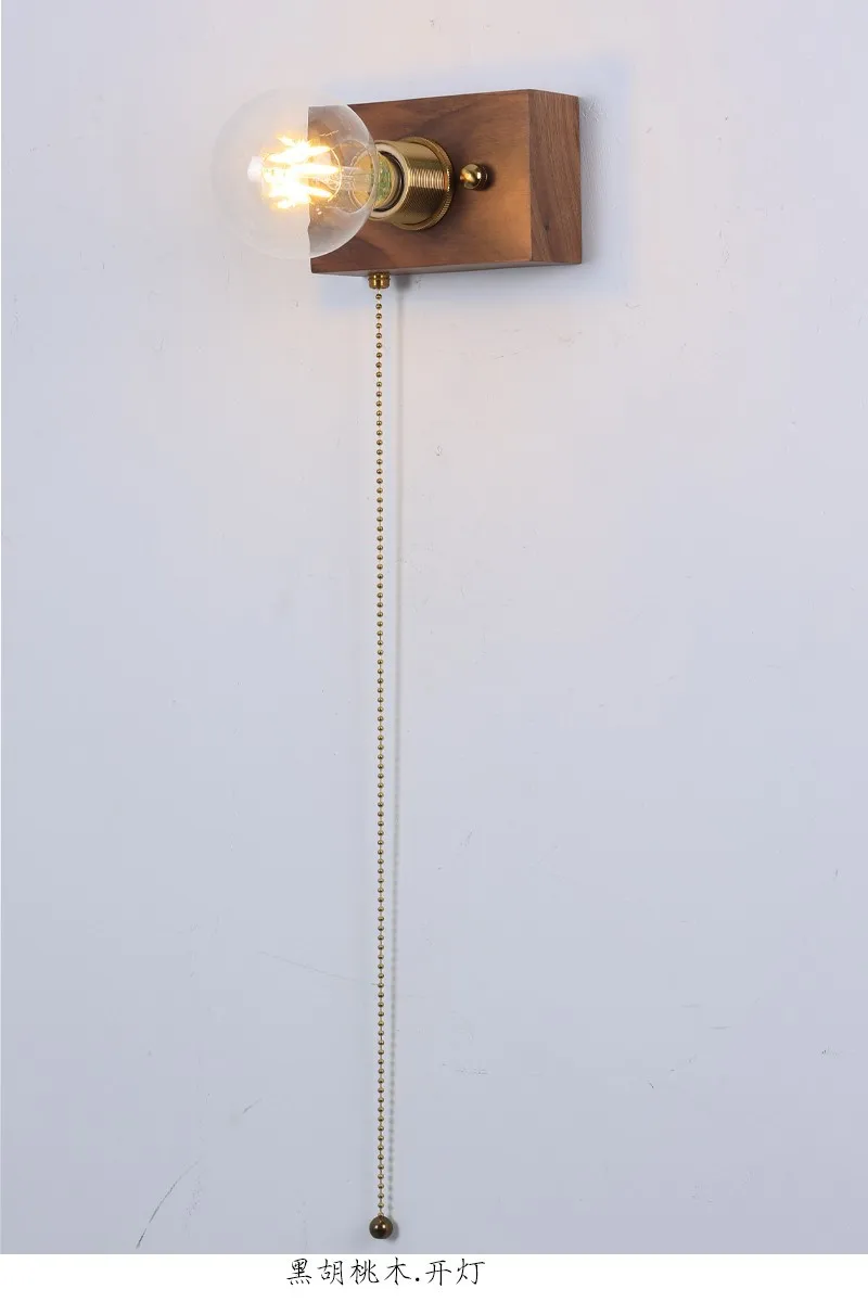 Nordic Wood Art Wall Lamp Minimalist Bedroom Bedside sconce Bathroom Mirror Front  Corridor Aisle Stair Balcony image 4