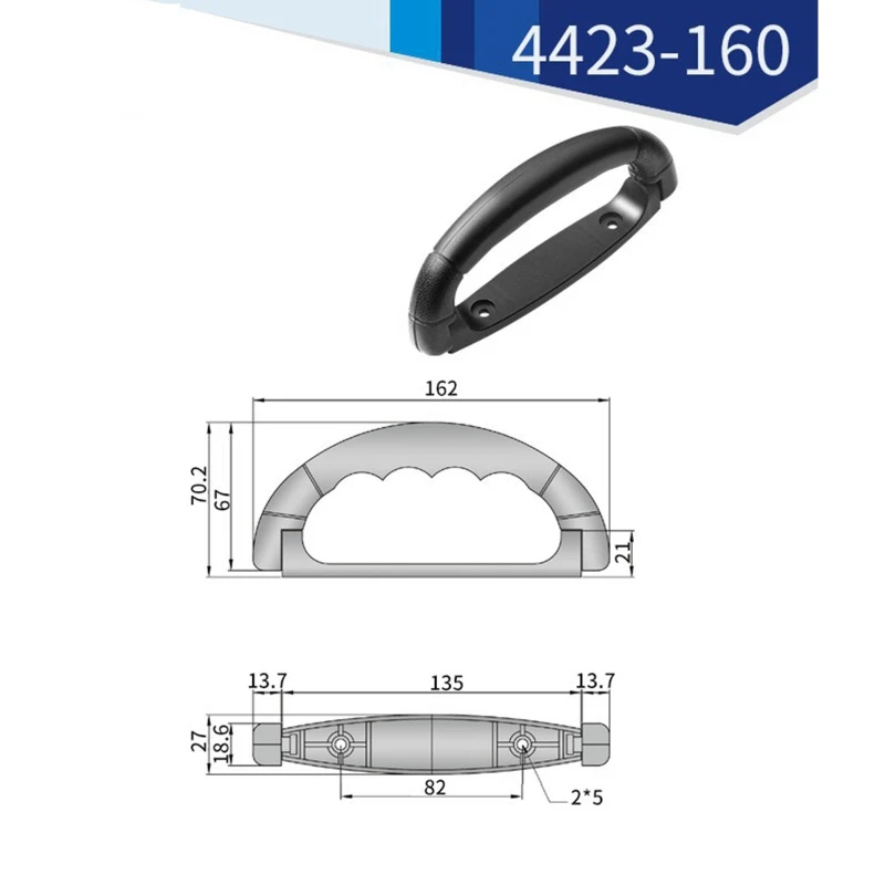 Black Side Carrying Handle Plastic Luggage Trunk for Case Pulls Suitcase Handle Replacement Box Accessories Durable