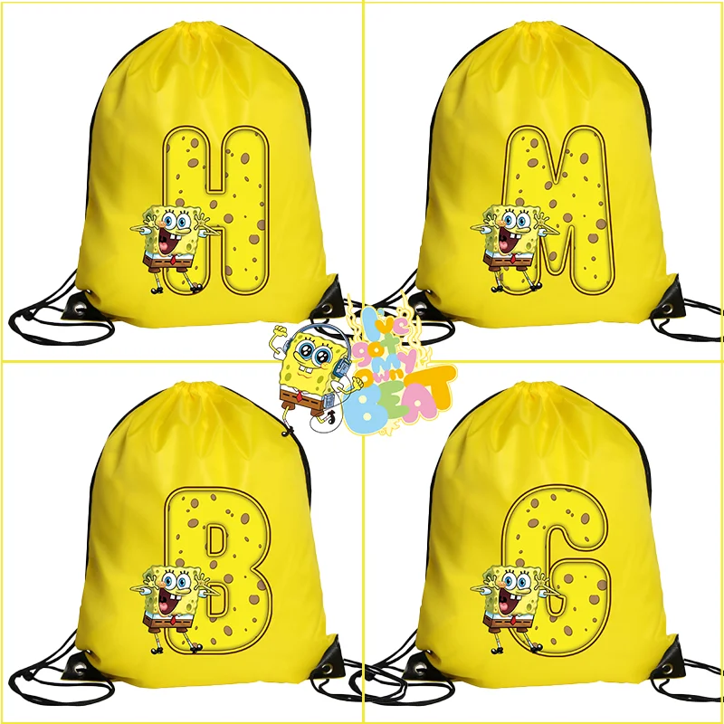 

Новая сумка на шнурке SpongeBob SquarePants, аниме, карман на шнурке, одежда для плавания, обувь для хранения, водонепроницаемые сумки, детский рюкзак, подарок