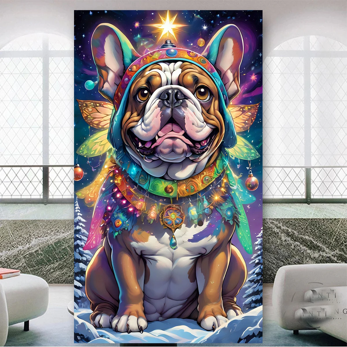 English Bulldog diamond painting Sale Full Square Round Diamond Mosaic Jewelry cross stitch Kit Landscape christmas decoration