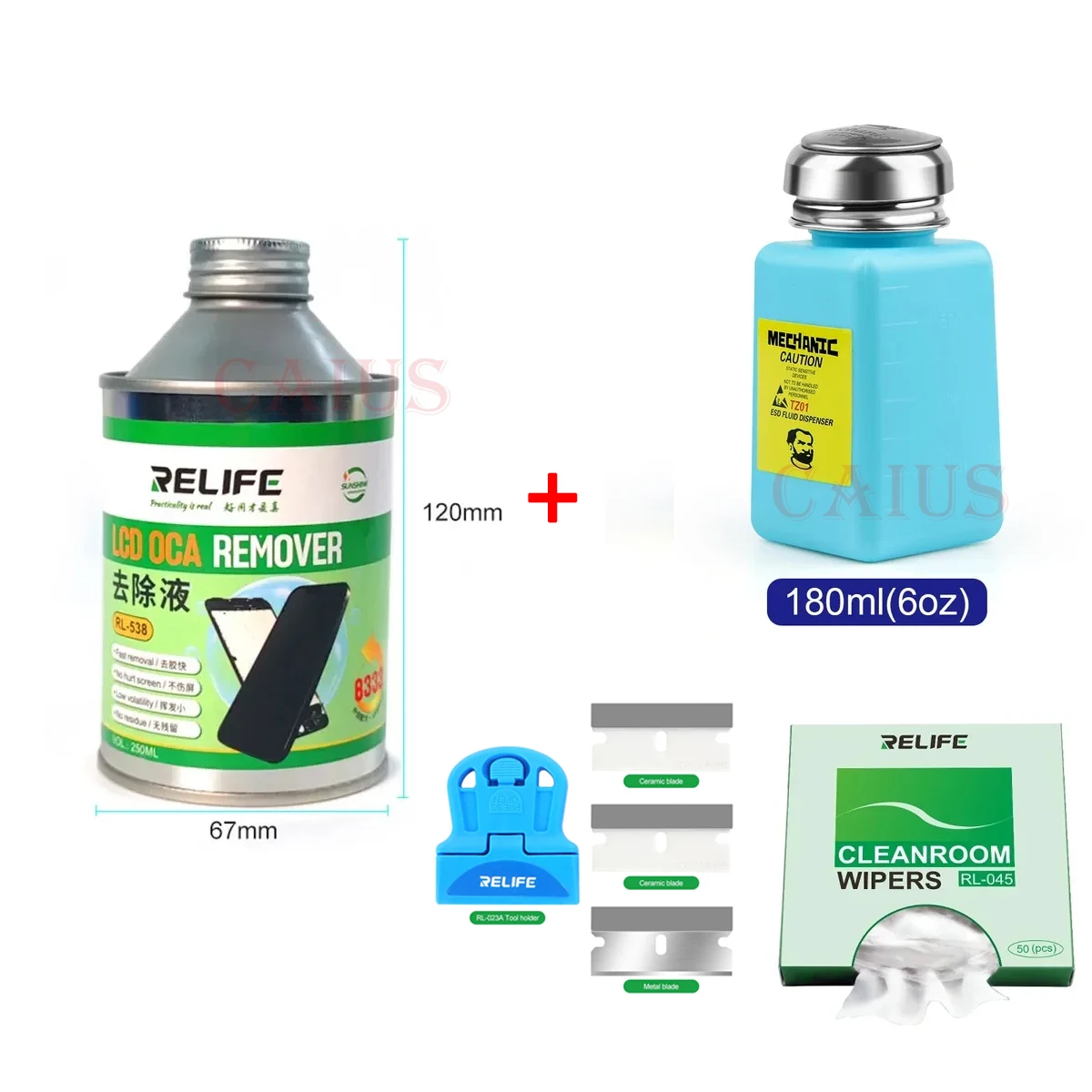 RELIFE RL-538 8333 250ML LCD Screen OCA Removing Liquid Glue for Mobile Phone Middle Frame Repair OCA Glue Cleaning Fluid Tool