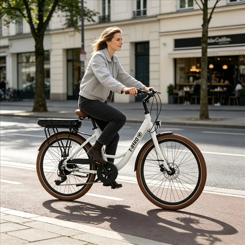 Vélo, vélo de randonnée, pneus de 26×1,95 pouces pour une expérience de conduite robuste et fluide, freins à disque mécaniques avant et arrière pour des performances de freinage fiables, adapté aux trajets urbains et à la conduite en extérieur--Blanc
