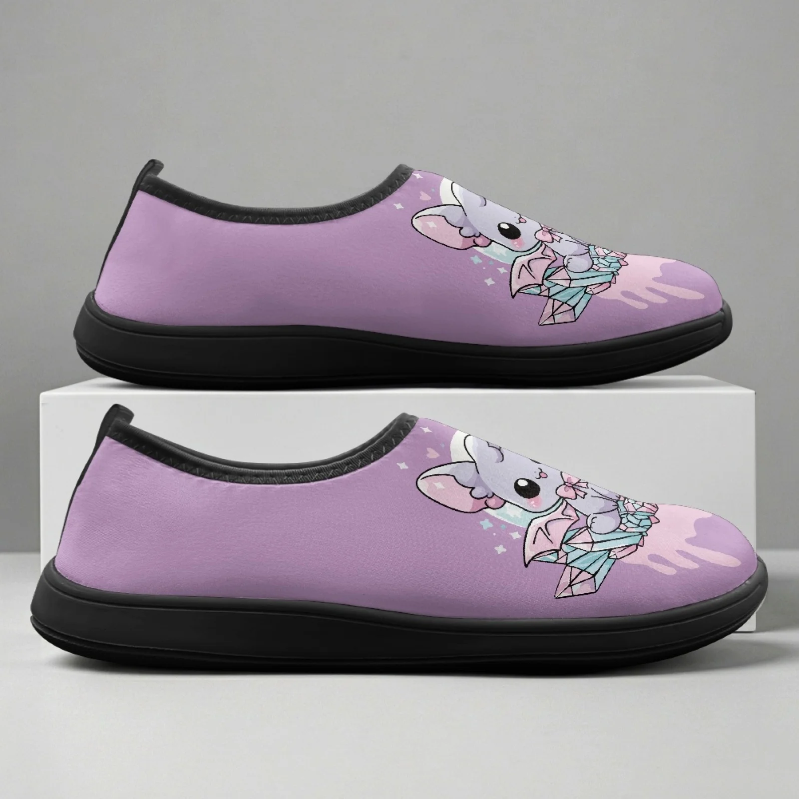 PENSTROLL Non-Slip Zero Drop Shoes Slip On Walking Footwear for Everyday Wear Men Cute Bat Crystal New Trend
