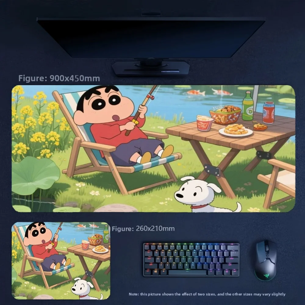 Office Fashion Animation High Value Table Mat Animation Crayon Shin-chan Leather Non-slip Mouse Pad Children's Wrist Table Mat
