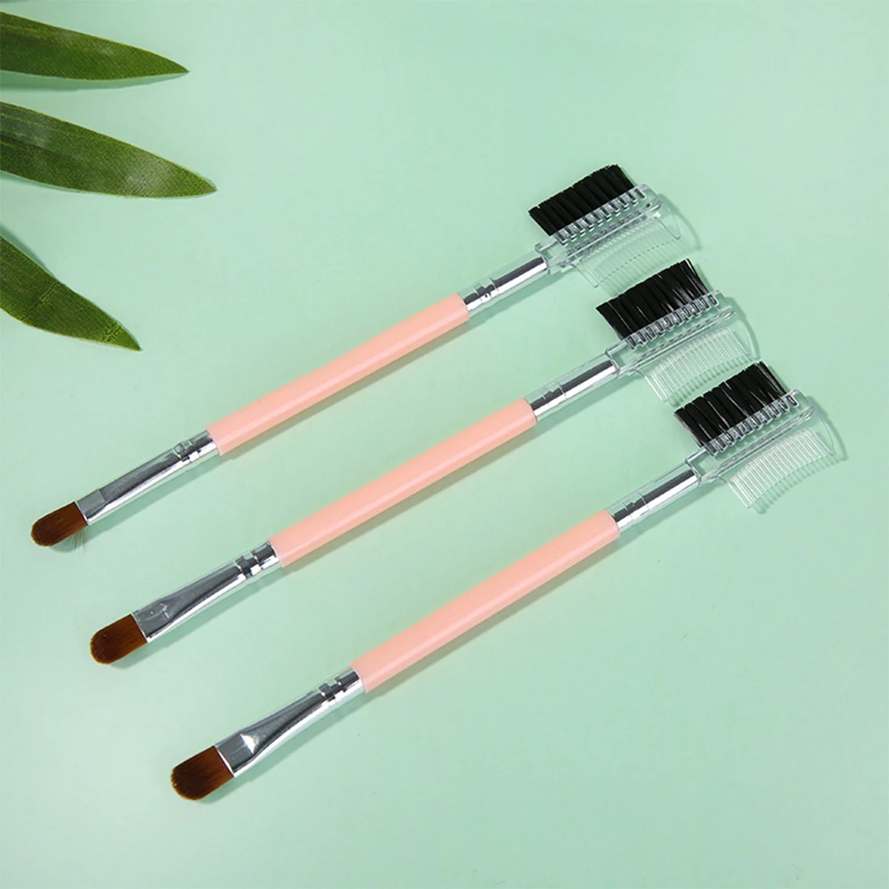 Dwustronne pędzle do makijażu, pędzle do cieni do powiek, narzędzia kosmetyczne dla kobiet, włosie do brwi, przenośne, trwałe, prezent