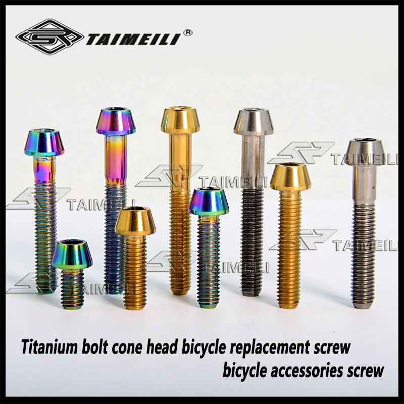Titanium Bolt Cone Head M5* 9/16 / 20/25 / 30/35 / 40/50 / 65 mm Bicycle Replacement Screw Bicycle Accessories Screw