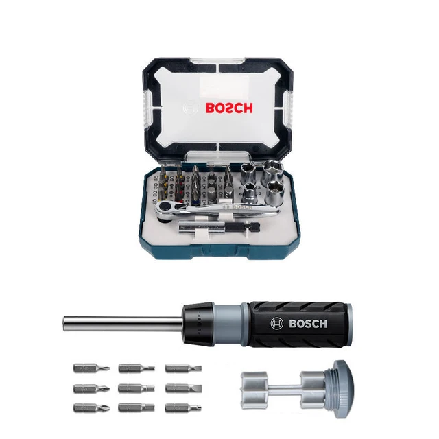 

Bosch 26 Pieces Screwdriver Bit Set Electric Screwdriver Bit Ratchet Wrench Aluminum Alloy Box Power Tool Accessories