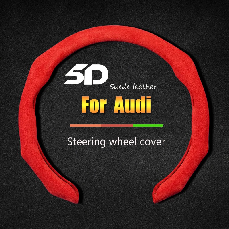 

Premium Suede Car Steering Wheel Cover Leather Sweatproof Anti-Slip For Audi Q2 Q3 Q5 Q7 Q8 SQ RS R TT A1 A2 A3 A4 A5 A6 A7 A8