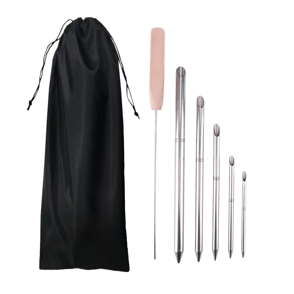 

Stainless Steel Knotter Tools 0.24in 0.31in 0.39in 0.47in 0.59in & 1pcs Pusher Rapid Recovery and Splice Double Braid Rope