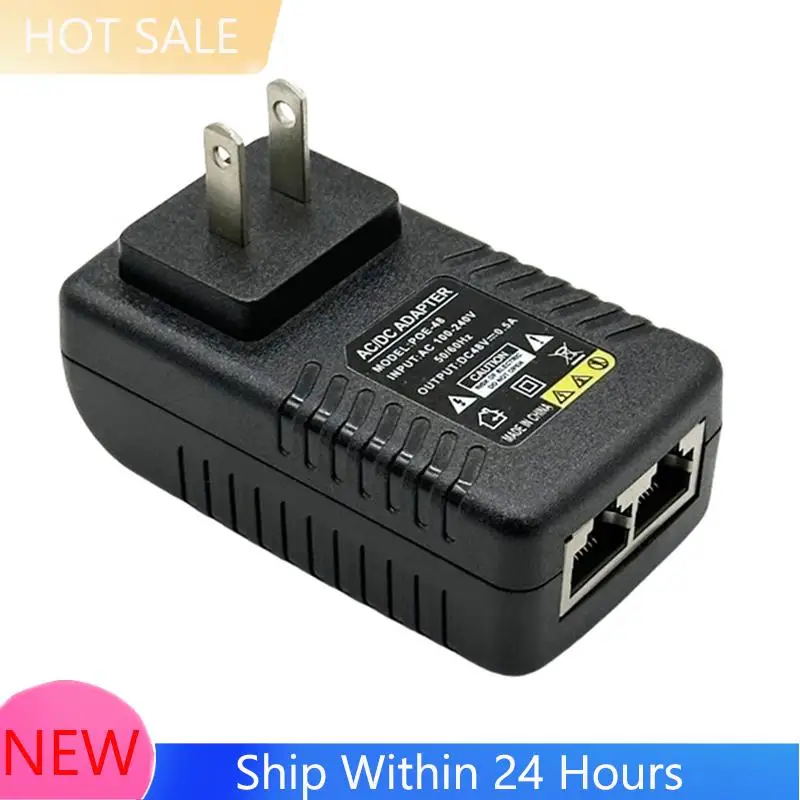 ~【IN Stock】48V Gigabit Poe Injector Poe 48V/0.5A Output IEEE 802.3Af/At Passive Poe+ 10/100/1000Mbps