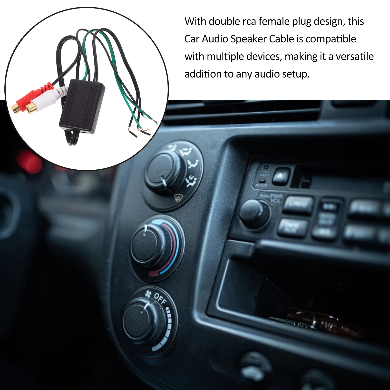 Rca إلى سلك محول محول عالي إلى منخفض لمضخم الصوت سيارة الصوت خط الناتج Rca الحبل كابل مكبر للصوت السيارة #1