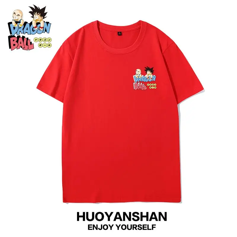 لعبة دراغون بول جوكو تي شيرت للرجال الصيف المرأة تيز جديد القطن الخالص قصيرة الأكمام فضفاضة كبيرة الحجم زوجين الزي الرسوم المتحركة القمم