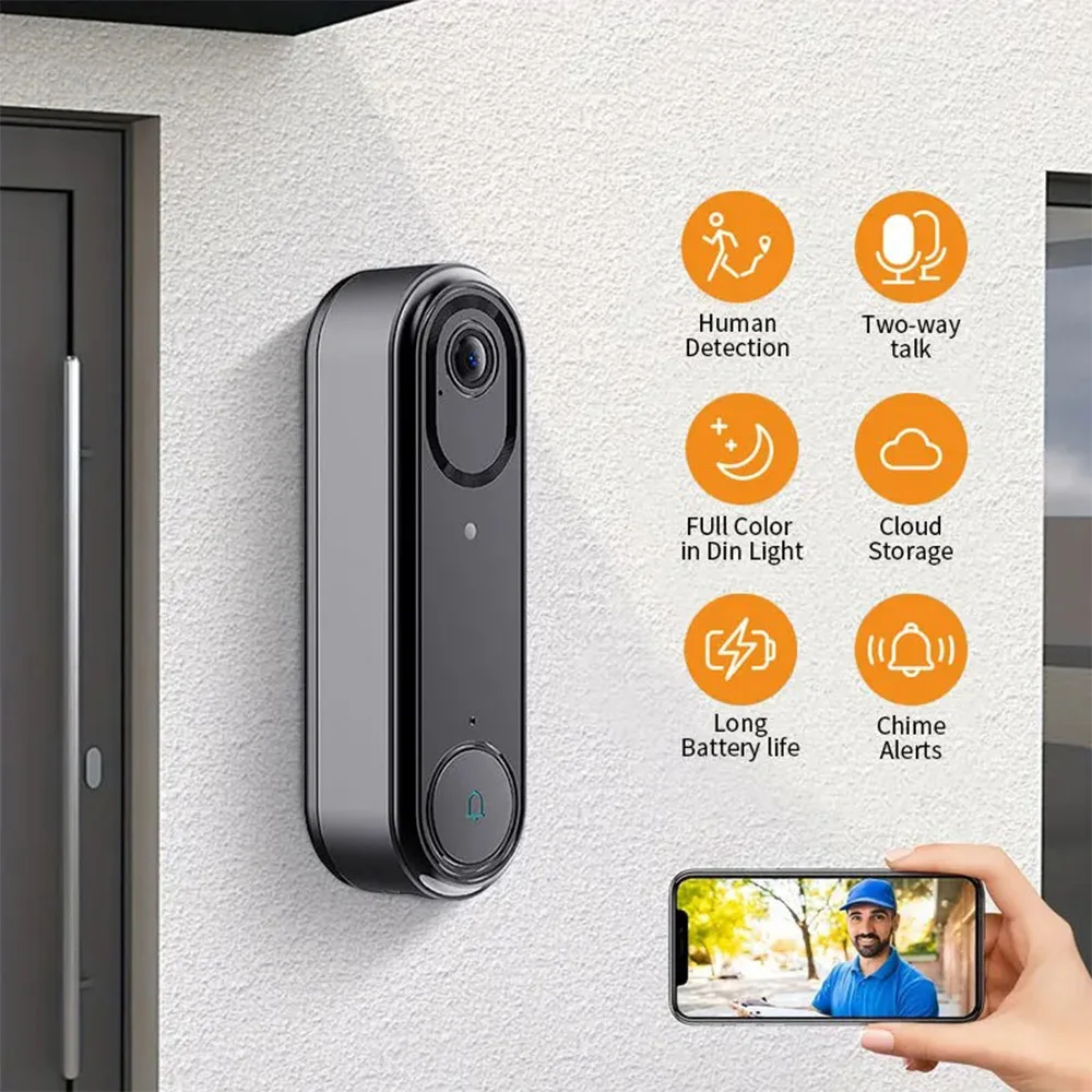 MRSVI M6 Wireless Doorbell Camera Wifi 2.4G 1080P Intercom Video Night Vision 2-way Audio Door Bell Smart Home Monitoring