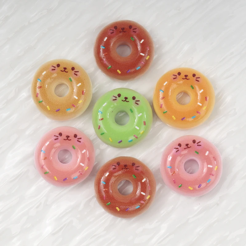 10/100pcs Kawaii Bread Cookie Donut Resin Flatback DIY Accessories Dollhouse Embellishment Scrapbooking for Home Decoration