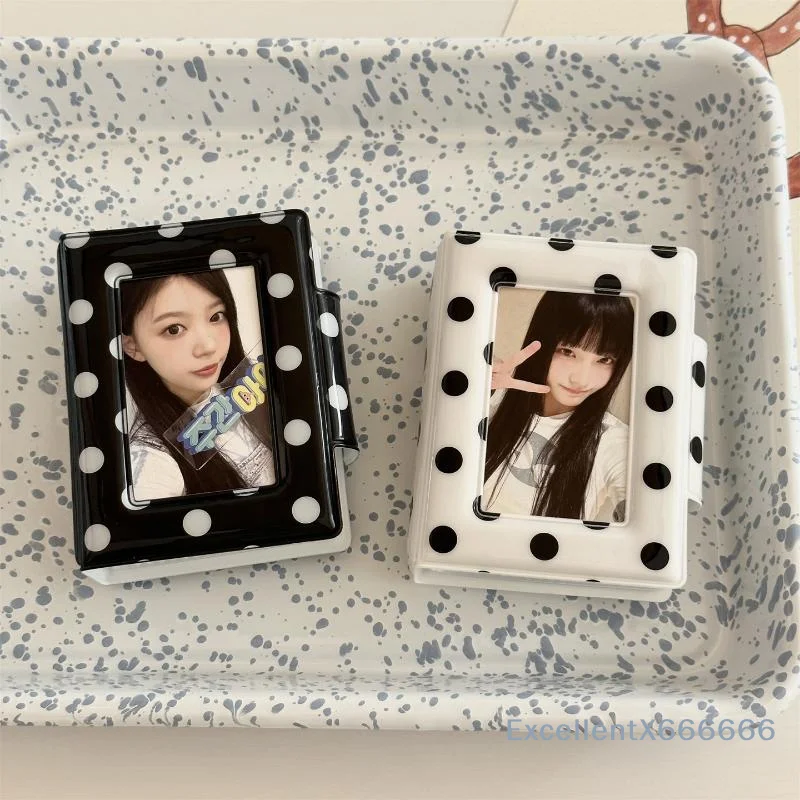 Cute Polka Dot 3 Inch Photo Album Waterproof PVC Cover Large Capacity For Kpop Photocards Photos