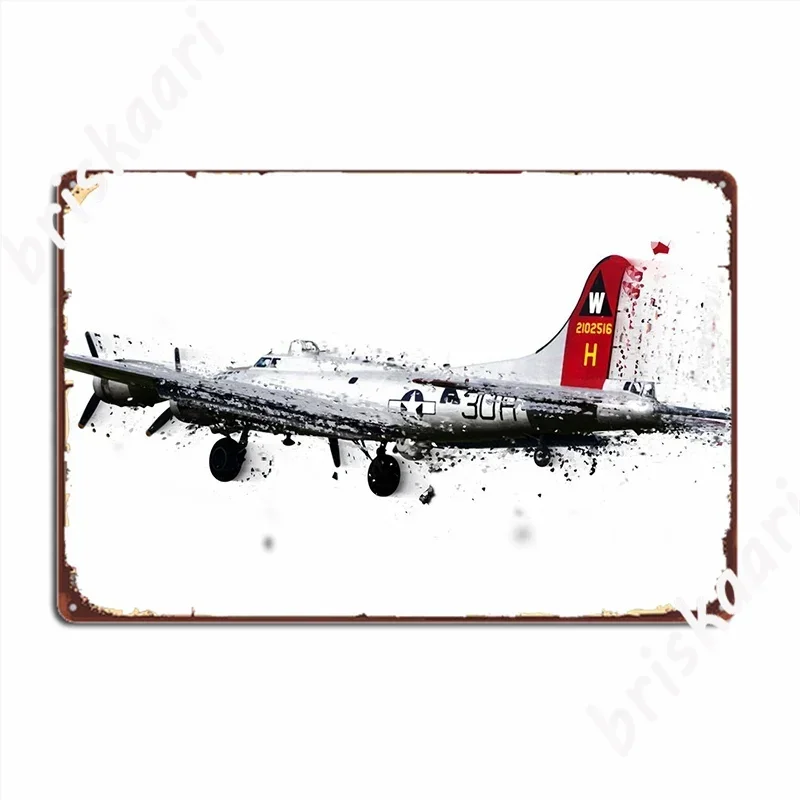 Abstract Shatter Image Of A B-17 Flying Fortress Metal Sign Plates Designing Cave Pub Wall Pub Tin Sign Posters
