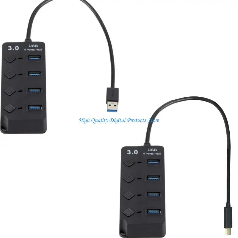 U2JE USB / Type C Hub مع 4 منافذ (3 USB2.0 +1 USB3.0)