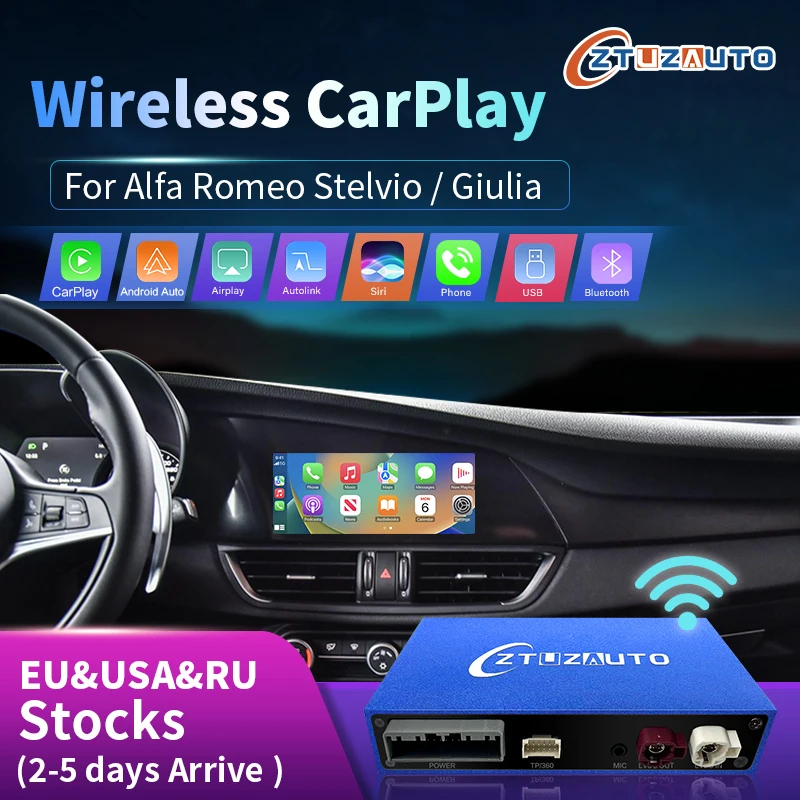 

Newest Wireless Carplay Android Auto Mirror Link AirPlay Car Play Function for Alfa Romeo Stelvio & Giulia 2014-2019 Models