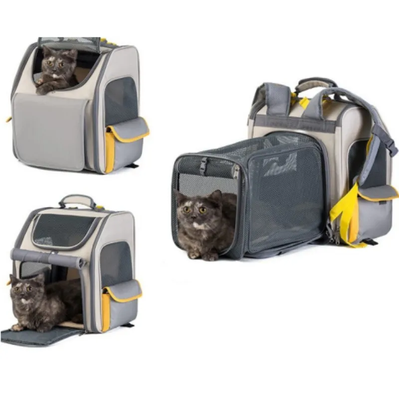 

Expandable Backpack for Small Cat Dog Carrier Kitten Bag Large Capacity Pet Carrying Breathable Animal Transport Travel Outdoor