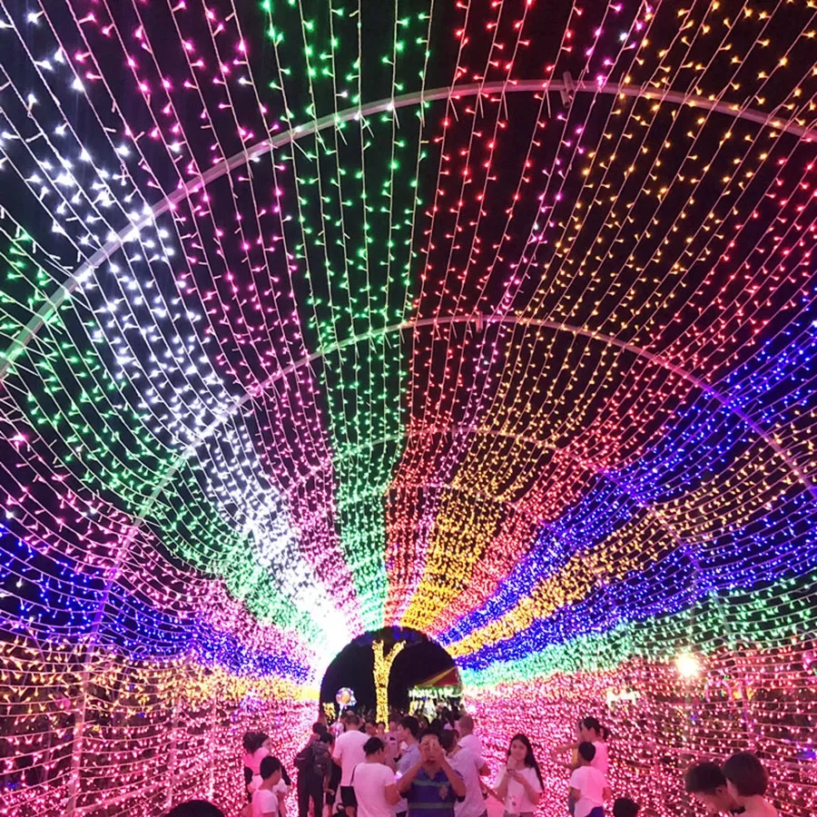 10/20/30/100m feriado led luzes de natal ao ar livre jardim luzes da corda guirlanda iluminação de fadas para festa de casamento decoração do feriado